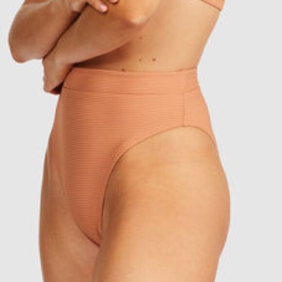 Billabong Tanlines Ceci High-Waisted Rise Tan Color Bikini Swim Bottoms Small - Picture 3 of 9